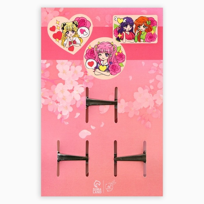 Заколки для волос, «Кавайные заколки» с наклейками, 8.5 х 13 см