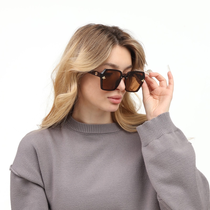 Очки солнцезащитные Очки солнцезащитные "OneSun", uv 400, дужка 13.5 см, ширина 14 см, линза 5.1 х 6.4 см