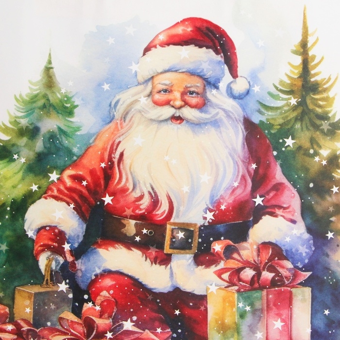 Новый год. Пакет бумажный подарочный новогодний крафт "С Новым Годом" 32 х 17,5 х 37 см.