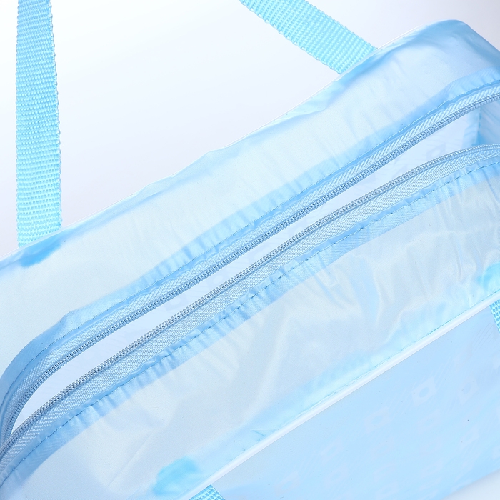 Косметичка на молнии, цвет голубой