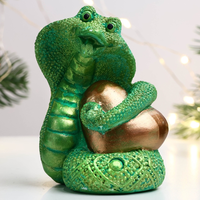 Новый год. Символ 2025. Фигура Новый год. Символ 2025. Фигура "Змея Офиура" светло-зеленая, 6х5х5см