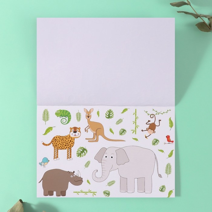 Наклейки в книжке Наклейки в книжке "Животные" + 5 фонов 20,7х14,2 см