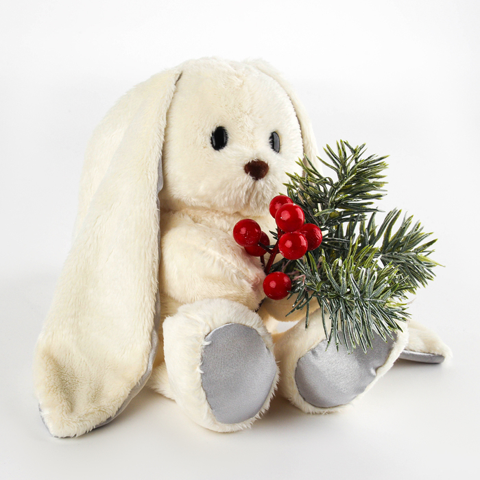 Новогодняя мягкая игрушка «Новогодний Lu», заяц, 25 см, на новый год Новогодняя мягкая игрушка «Новогодний Lu», заяц, 25 см, на новый год
