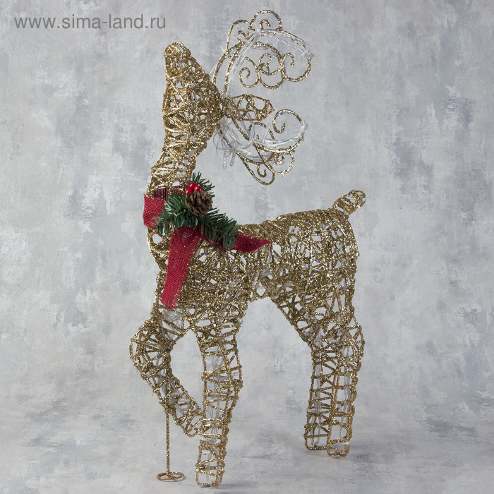 Светодиодная фигура «Олень золотистый» 40 × 60 × 18 см, металл, 220 В, свечение тёплое белое Светодиодная фигура «Олень золотистый» 40 × 60 × 18 см, металл, 220 В, свечение тёплое белое