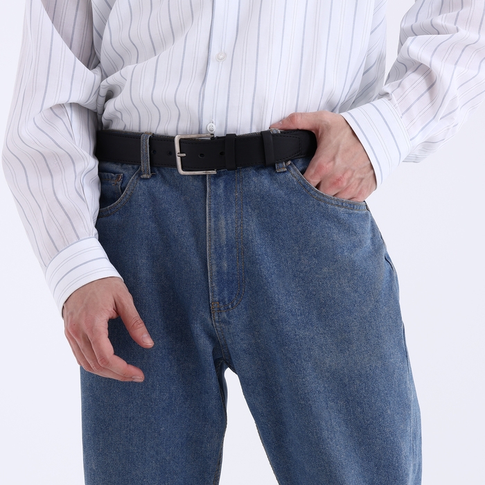 Ремень мужской, ширина 4 см, винт, пряжка металл, цвет чёрный Ремень мужской, ширина 4 см, винт, пряжка металл, цвет чёрный