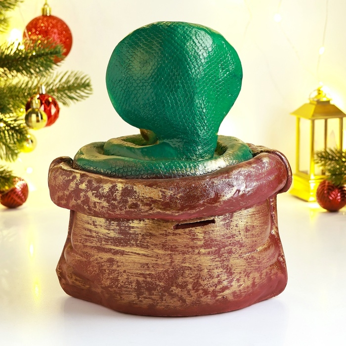 Новый год. Символ 2025. Копилка Новый год. Символ 2025. Копилка "Змея в мешке" 21х18х23см, цветная