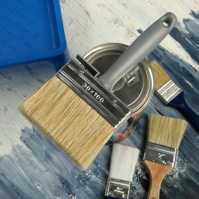 Кисть-макловица ТУНДРА, натуральная щетина, пластиковая рукоятка, 30х100 мм Кисть-макловица ТУНДРА, натуральная щетина, пластиковая рукоятка, 30х100 мм