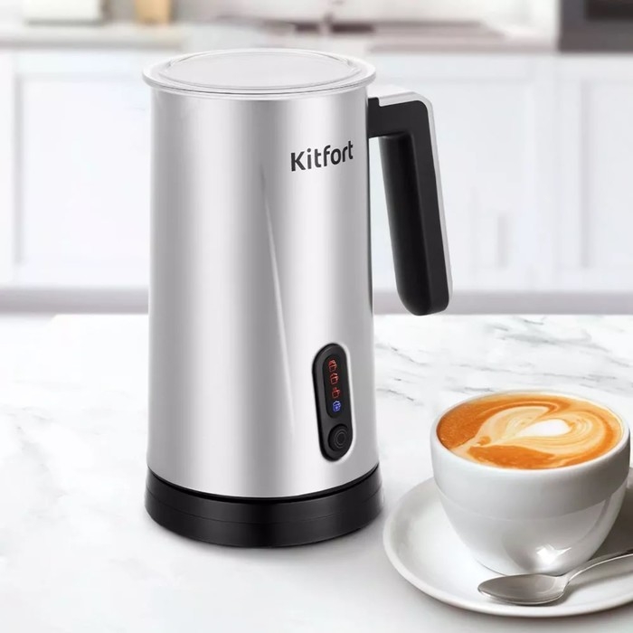 Капучинатор Kitfort КТ-7129, 500 Вт, 0.5 л, 4 режима, серебристо-чёрный Капучинатор Kitfort КТ-7129, 500 Вт, 0.5 л, 4 режима, серебристо-чёрный