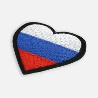Термоаппликация «Сердце», 7.5×7.5 см, триколор