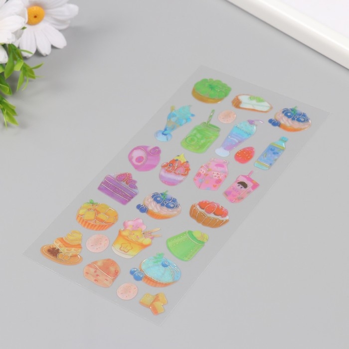 Наклейки для творчества пластик Наклейки для творчества пластик "Вкусности" 9,3х20,4 см