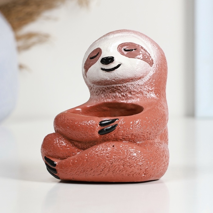 Подсвечник  Подсвечник "Ленивец" коричневый, 11см