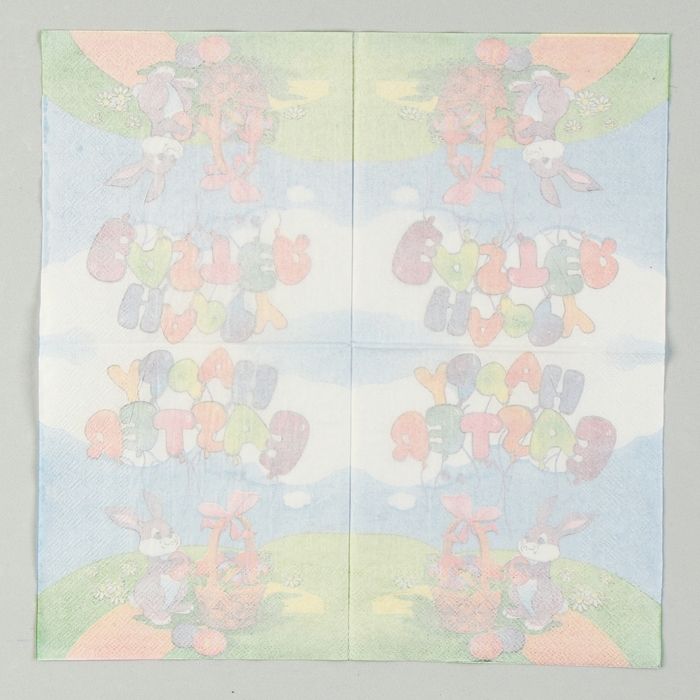 Салфетки бумажные «Счастливой Пасхи» кролик с корзинкой, 33х33 см, набор 20 шт. Салфетки бумажные «Счастливой Пасхи» кролик с корзинкой, 33х33 см, набор 20 шт.