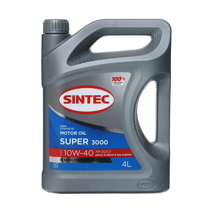 Масло моторное Sintec Super 3000 10W-40, SG/CD, п/синтетическое, 4 л 600240