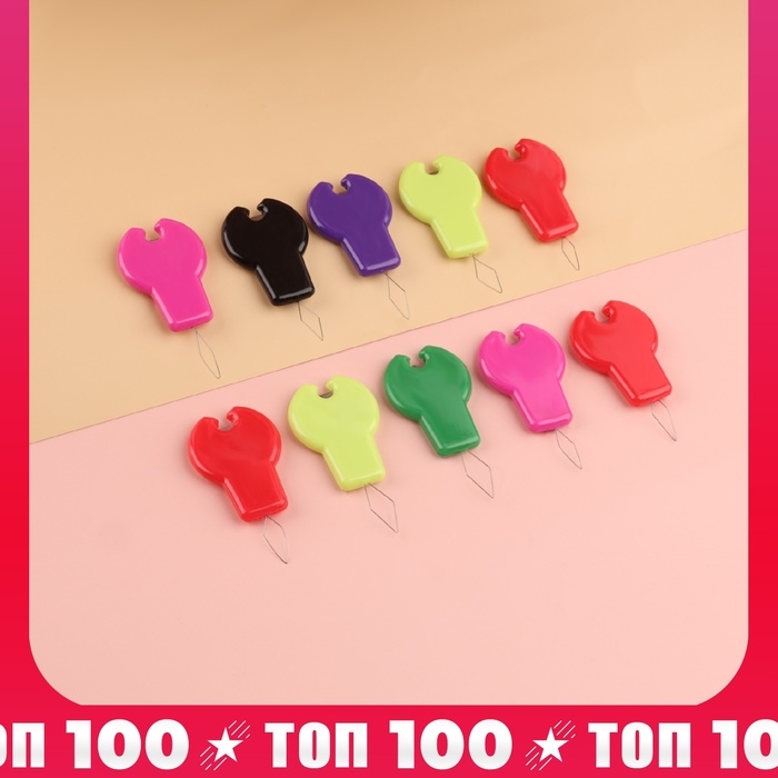 Нитевдеватель с лезвием, 10 шт, цвет разноцветный Нитевдеватель с лезвием, 10 шт, цвет разноцветный