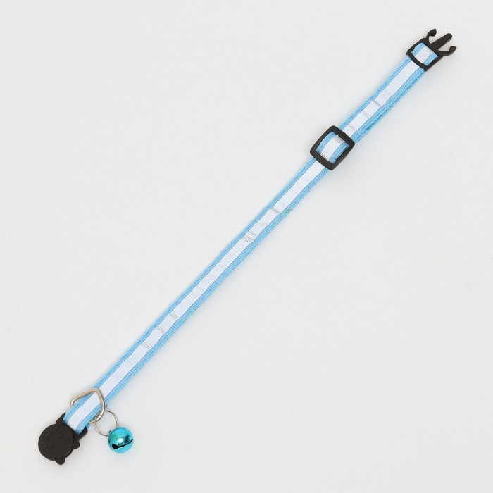 Ошейник кошачий светоотражающий, 19-32 х 1 см, голубой Ошейник кошачий светоотражающий, 19-32 х 1 см, голубой