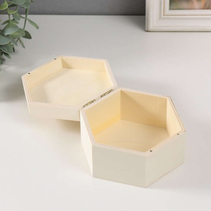 Шкатулка дерево под роспись Шкатулка дерево под роспись "Шестигранник" без замочка 13х11,5х7 см