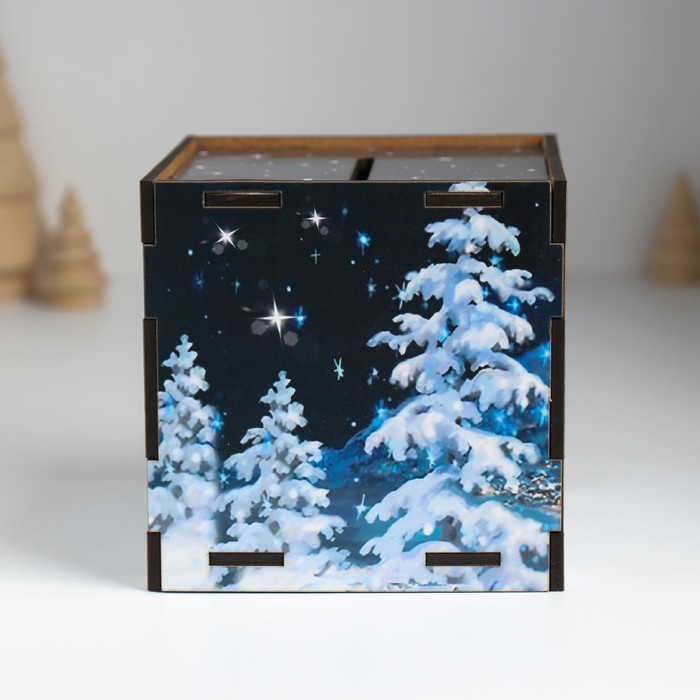 Копилка куб  Копилка куб "Чудес в НГ" 10х10х10 см