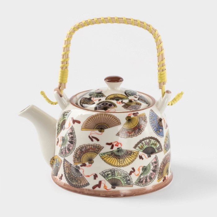 Чайник керамический заварочный с металлическим ситом «Веера», 900 мл Чайник керамический заварочный с металлическим ситом «Веера», 900 мл