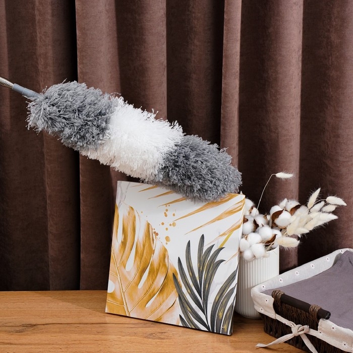 Щётка для пыли Raccoon, плоская насадка 40×7,5 см, пушистая насадка 41×13 см, телескопическая ручка 230 см Щётка для пыли Raccoon, плоская насадка 40×7,5 см, пушистая насадка 41×13 см, телескопическая ручка 230 см