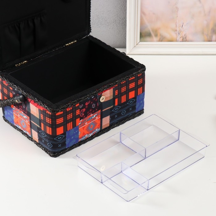 Шкатулка для рукоделия Шкатулка для рукоделия "Пэчворк. Узоры" 19х26х14,5 см