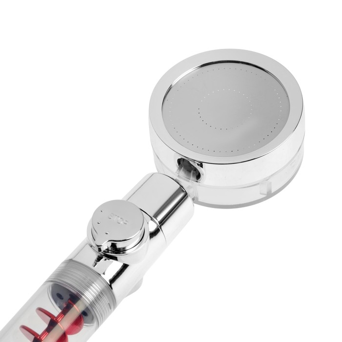 Лейка для душа ZEIN Z4088, микроточки, кнопка  Лейка для душа ZEIN Z4088, микроточки, кнопка "стоп", вентилятор, спираль, красный/хром