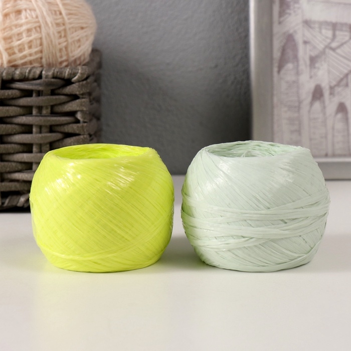 Пряжа Пряжа "Для вязания мочалок" 100% полипропилен 200м/50±10 гр клубок (набор 2 шт МИКС #4)