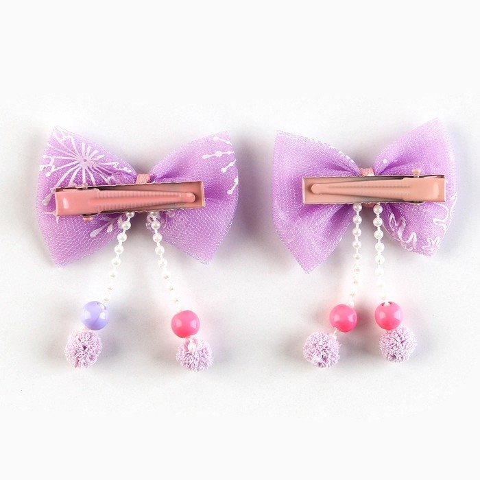 Бантики заколки новогодние «Самой волшебной девочке», на Новый год, набор 2 шт Бантики заколки новогодние «Самой волшебной девочке», на Новый год, набор 2 шт