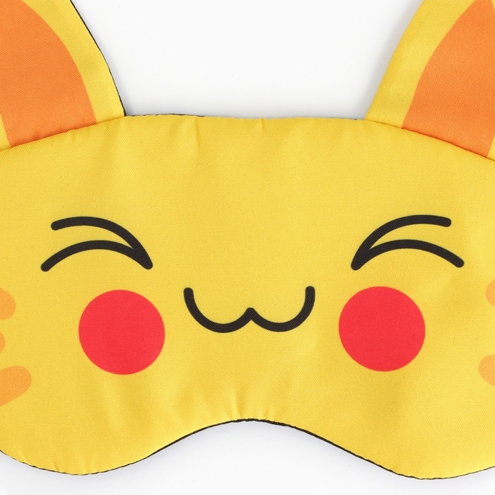 Маска для сна с ушками «Котик», 19.3 х 15 см, цвет жёлтый Маска для сна с ушками «Котик», 19.3 х 15 см, цвет жёлтый