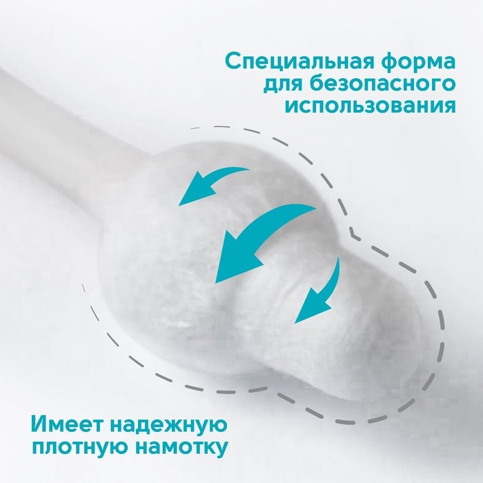 Ватные палочки с ограничителем, коробка 40 шт., пластик, цвет белый Ватные палочки с ограничителем, коробка 40 шт., пластик, цвет белый