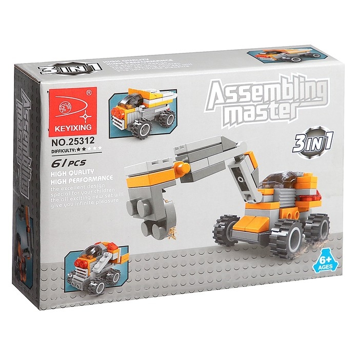 Конструктор «Спецтранспорт», 3 в 1, 61 деталь Конструктор «Спецтранспорт», 3 в 1, 61 деталь