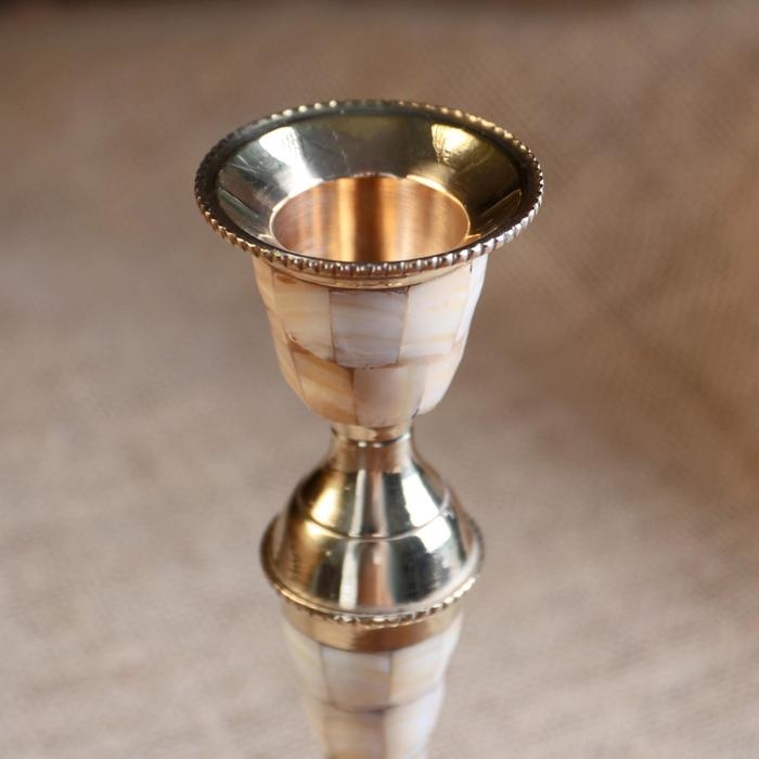 Подсвечник на 1 свечу с перламутром элеганс 17см Подсвечник на 1 свечу с перламутром элеганс 17см