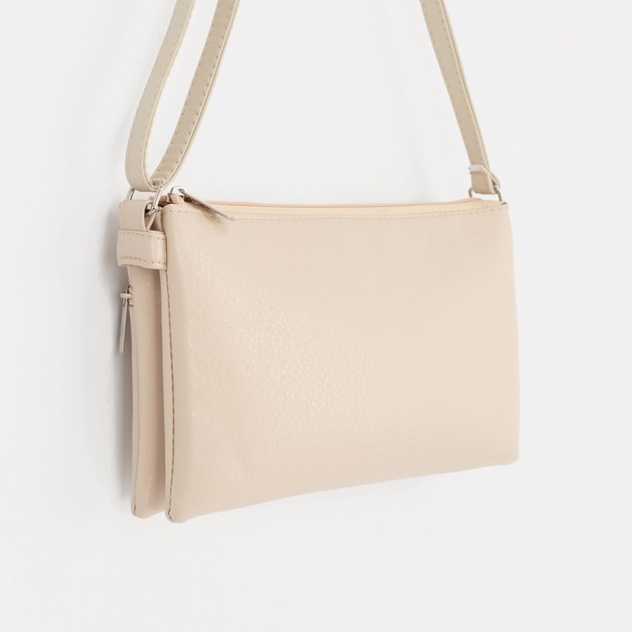 Кросс-боди на молнии, цвет бежевый Кросс-боди на молнии, цвет бежевый