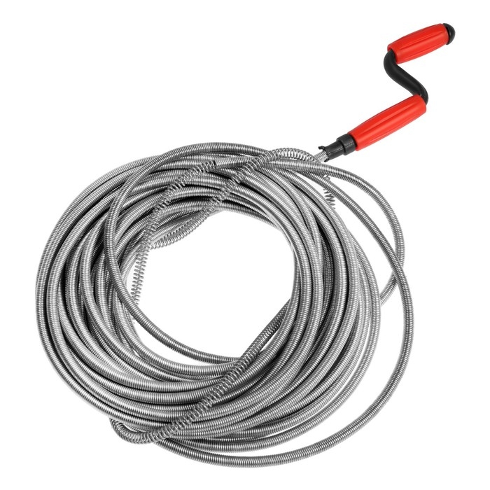 Трос сантехнический ZEIN engr, оцинкованный, с вращающейся ручкой, d=9 мм, L=15 м Трос сантехнический ZEIN engr, оцинкованный, с вращающейся ручкой, d=9 мм, L=15 м