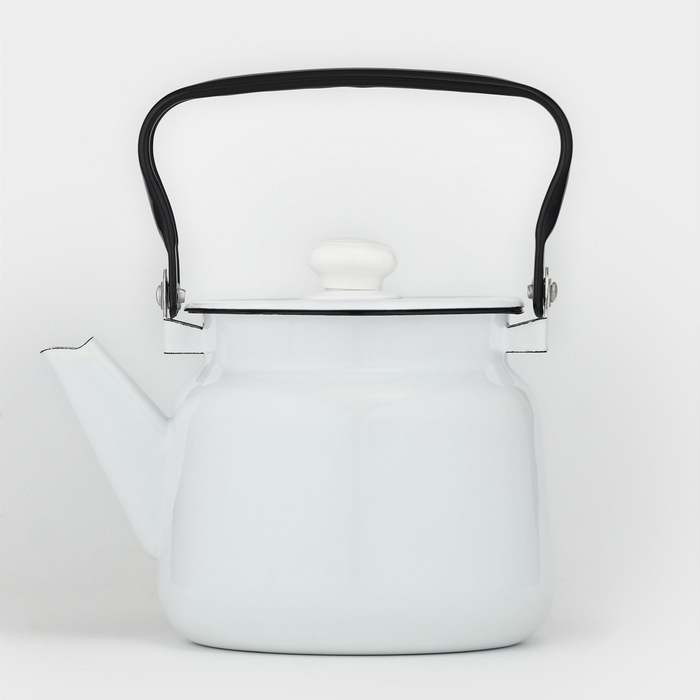 Чайник, 2,3 л, без деколи, эмалированная крышка, цвет белый Чайник, 2,3 л, без деколи, эмалированная крышка, цвет белый