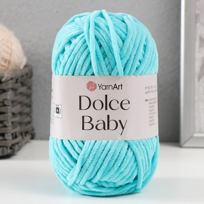 Пряжа Пряжа "Dolce Baby" 100% микрополиэстер 85м/50 гр (746 св.бирюза)