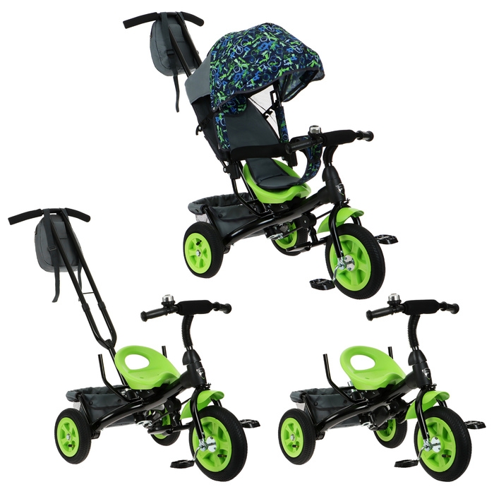 Велосипед трёхколёсный Vivat 1, принт стрелки, салатовый Велосипед трёхколёсный Vivat 1, принт стрелки, салатовый