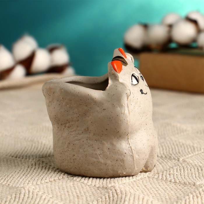 Горшок Горшок "Котейка", 6,2х7,5х5,5см, микс