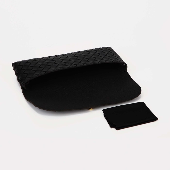 Футляр для очков на резинке, длина 16,8 см, цвет чёрный Футляр для очков на резинке, длина 16,8 см, цвет чёрный