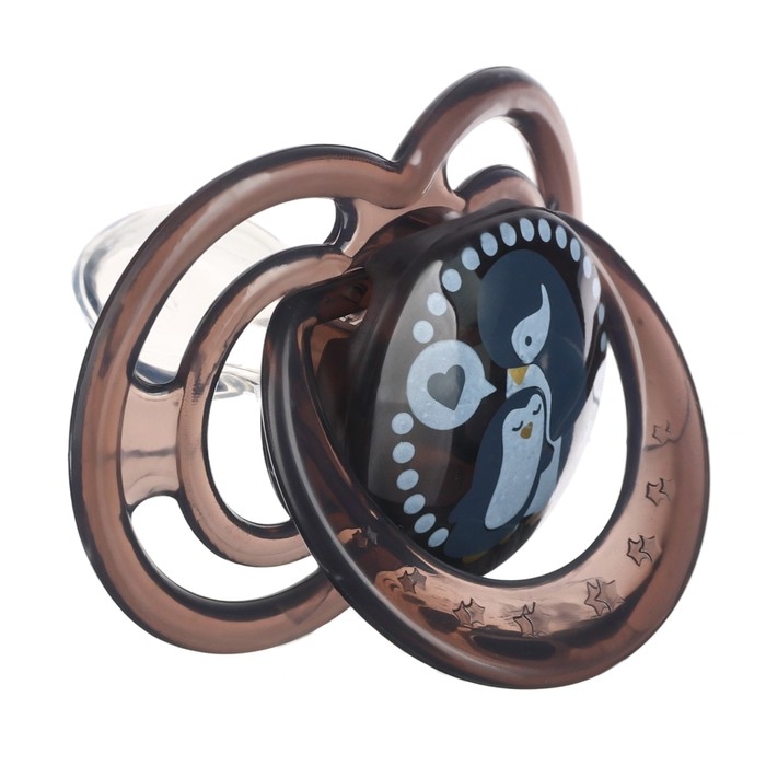 Соска - пустышка силиконовая ортодонтическая «Пингвинчик», от 6 мес., с колпачком, цвет черный Соска - пустышка силиконовая ортодонтическая «Пингвинчик», от 6 мес., с колпачком, цвет черный