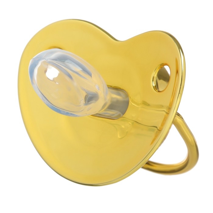 Соска - пустышка силиконовая ортодонтическая «Доллар», от 12 мес., с колпачком, цвет золотой/черный, стразы Соска - пустышка силиконовая ортодонтическая «Доллар», от 12 мес., с колпачком, цвет золотой/черный, стразы