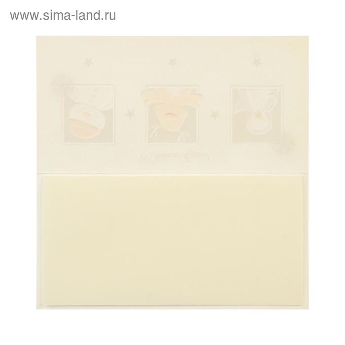 Открытка ЛЮКС  Открытка ЛЮКС "С Новым Годом!" ручная работа, бархатный картон, снеговик, снежинки