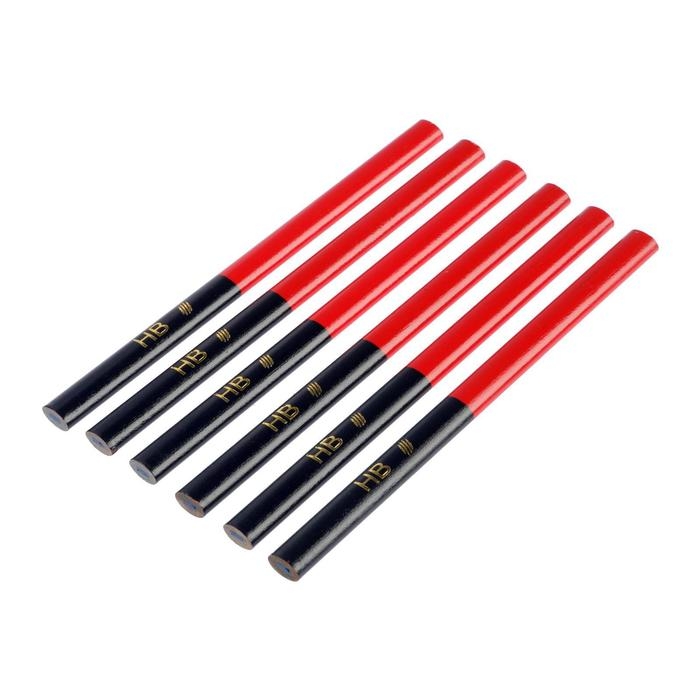 Карандаши строительные ТУНДРА, двухцветные, 180 мм, 6 шт. Карандаши строительные ТУНДРА, двухцветные, 180 мм, 6 шт.