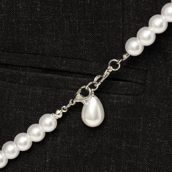 Портупея «Сумочка» жемчужная капля, цвет белый в серебре, 162 см Портупея «Сумочка» жемчужная капля, цвет белый в серебре, 162 см