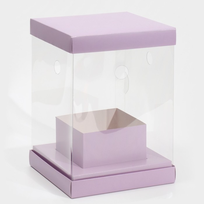 Коробка подарочная для цветов с вазой и PVC окнами складная, упаковка, «Лаванда», 16 х 23 х 16 см Коробка подарочная для цветов с вазой и PVC окнами складная, упаковка, «Лаванда», 16 х 23 х 16 см