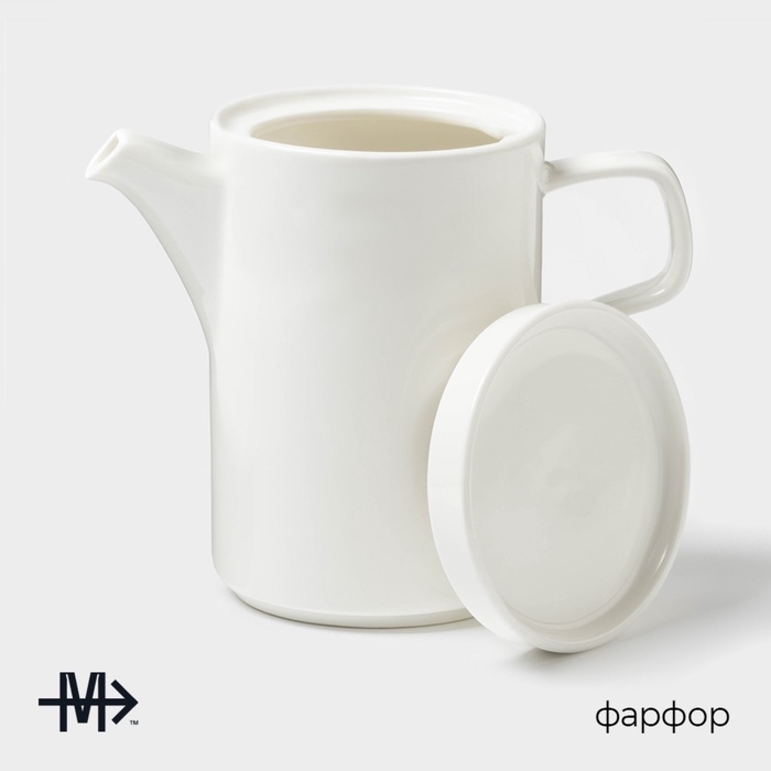 Заварочный чайник Magistro Modern, 960 мл, 19,5×11×18 см, фарфор, белый Заварочный чайник Magistro Modern, 960 мл, 19,5×11×18 см, фарфор, белый