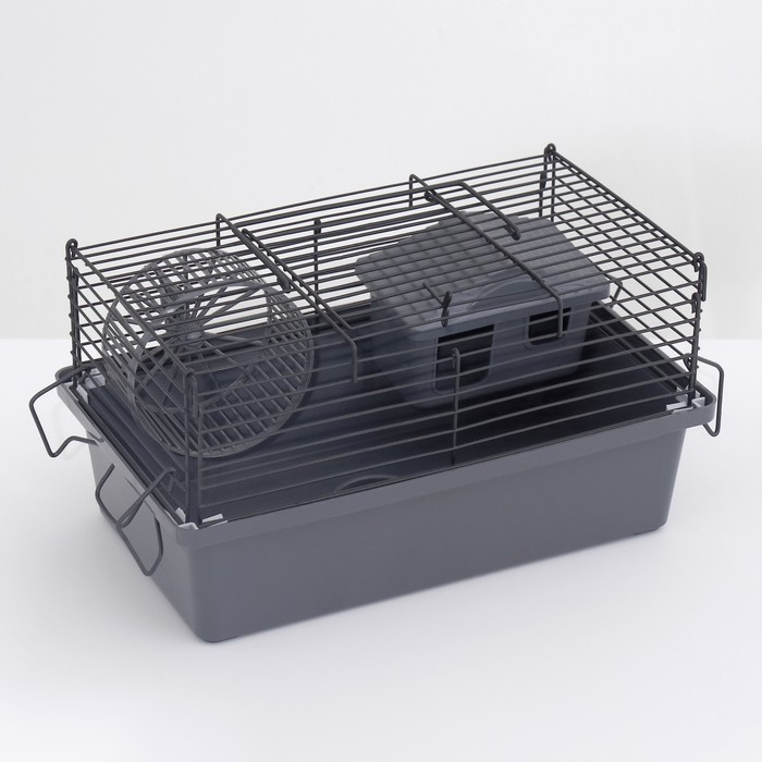 Клетка-мини для грызунов Клетка-мини для грызунов "Пижон" №1-1, с наполнением, 27 х 15 х 13 см, серая