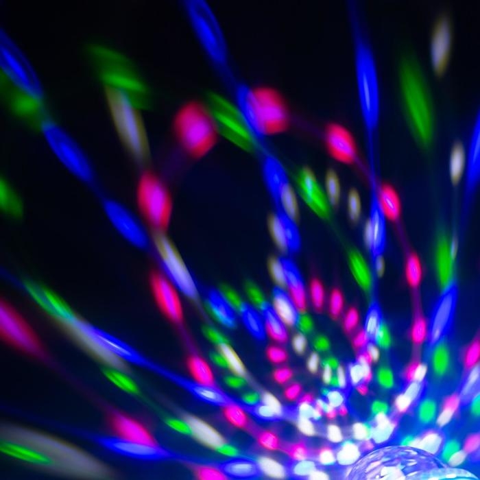 Световой прибор «Вокруг сферы» 12 см, Е27, динамик, пульт ДУ, свечение RGB