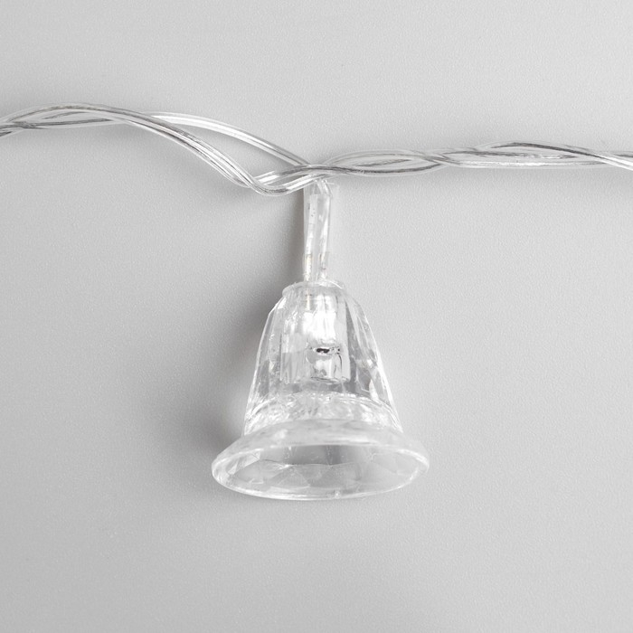 Гирлянда «Нить» 5 м с насадками «Колокольчики», IP20, прозрачная нить, 20 LED, свечение мульти (RG/RB), мигание, 220 В Гирлянда «Нить» 5 м с насадками «Колокольчики», IP20, прозрачная нить, 20 LED, свечение мульти (RG/RB), мигание, 220 В