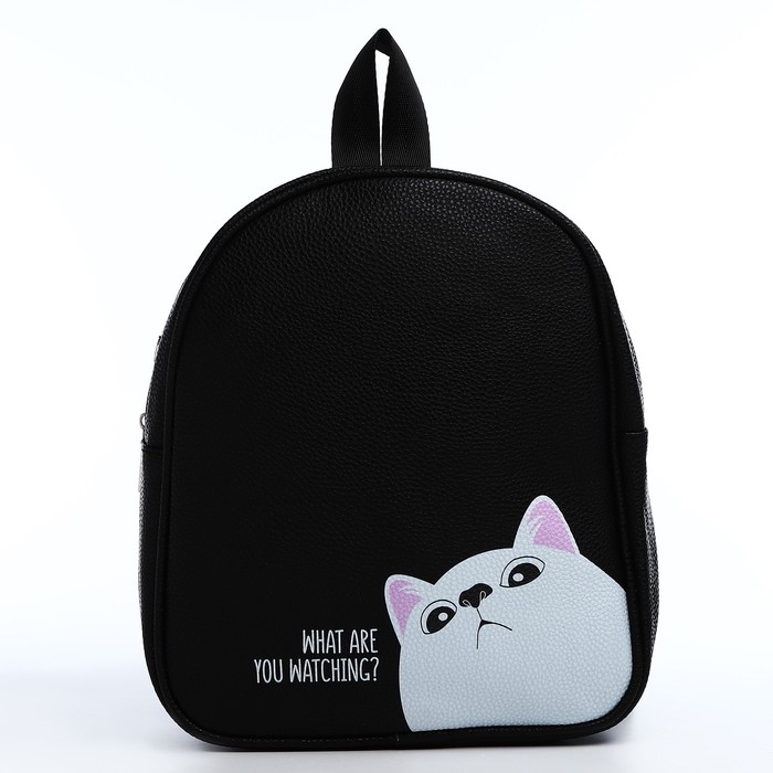 Рюкзак из искусственной кожи «What are you watching?» 27х23*10 см Рюкзак из искусственной кожи «What are you watching?» 27х23*10 см