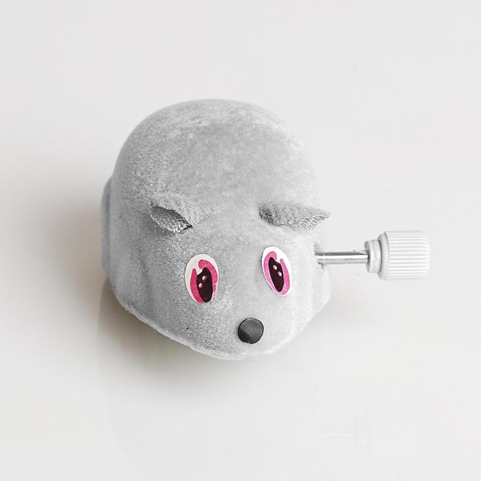 Мышь заводная, 7 см, серая Мышь заводная, 7 см, серая